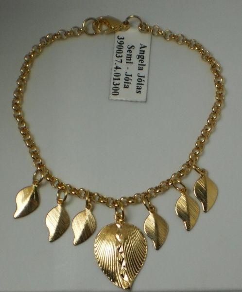 Pulseira c/Folhas 7 Escovadas