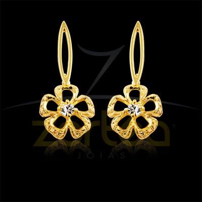 Brinco Flor c/Cristal